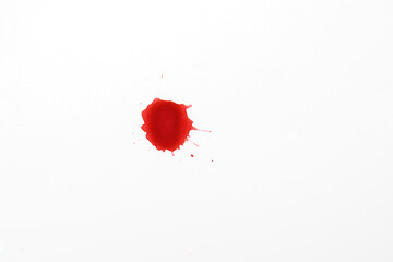 Blood splatters. Red blots of watercolor Realistic bloody splatters for Halloween Drop of blood...