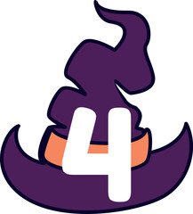 Number 4 Halloween wizard hat.