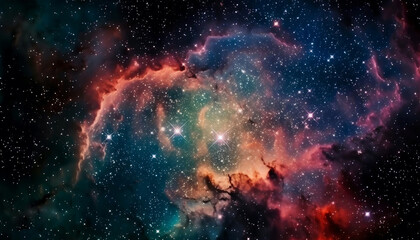 Beautiful Nebula stardust image. Galaxies and gases clouds in a deep space. 