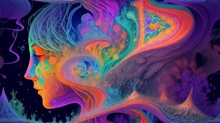 Captivating DMT Art. Exploring Psychedelic Consciousness Through Ethereal Colors and Abstract Forms
