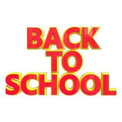 Back to school 3d text rendering 