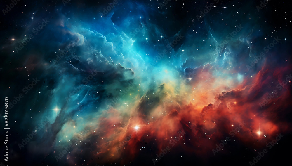 Wall mural beautiful nebula stardust image. galaxies and gases clouds in a deep space.