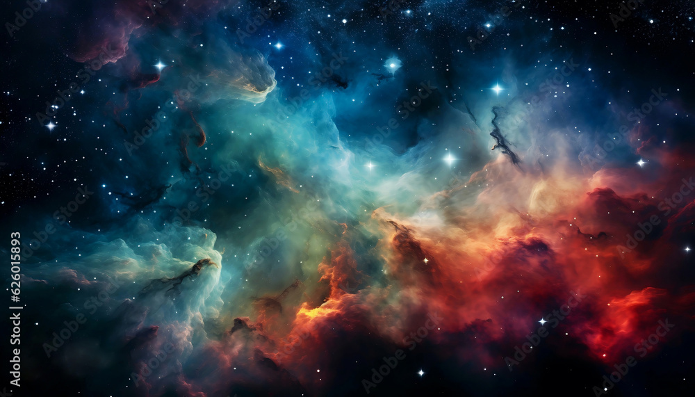 Wall mural beautiful nebula stardust image. galaxies and gases clouds in a deep space.