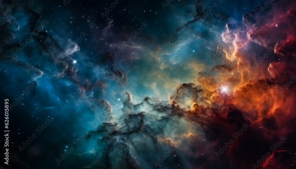Wall mural beautiful nebula stardust image. galaxies and gases clouds in a deep space.