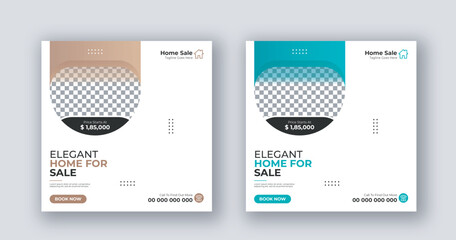 Business real estate social media post square flyer banner template