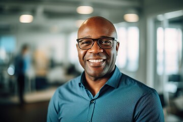 business businessman office mature middle aged meeting man portrait corporate manager black created using generative ai technology