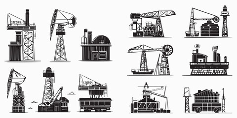 Set of silhouettes of landmarks and monuments vector collection