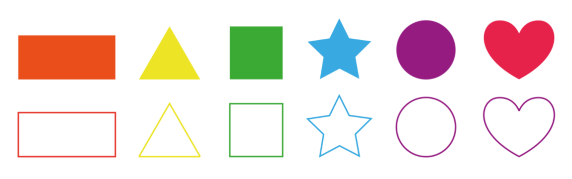 Educational geometric shapes set. Understanding geometry poster for teaching and learning in school. cartoon figures illustration isolated on white background - Powered by Adobe