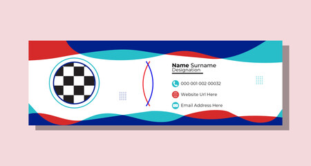 Elegant Corporate Minimal email signature Flat Mail template , corporate email signature template with an author photo place modern layout 