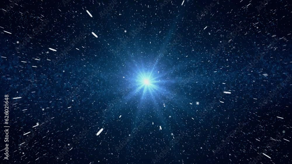 Aufkleber 4k flight through deep space nebula nebula in space. galaxy exploration outer space towards glowing 