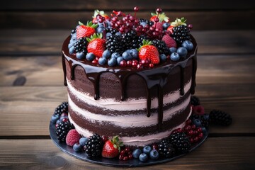 Tasty cake with berries