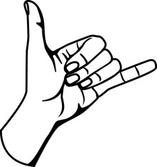hand with a finger call  Symbol Hand Gesture