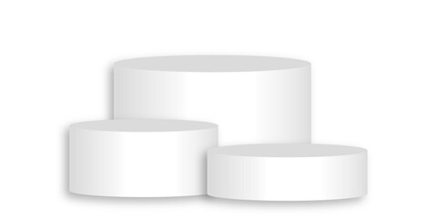 Set Of 3D White Product Podiums