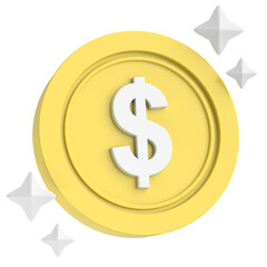 Obraz premium 3D dollar coin. 3D illustration.