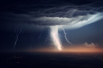 dramatic and powerful tornado. generative ai