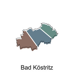 Bad Kostritz map.vector map of the German Country Vector illustration design template on white background