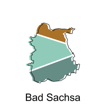 Map of Bad Sachsa. Vector design template on white background