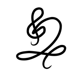 Musical Keys And Abstrack Hand Drawn Heart 