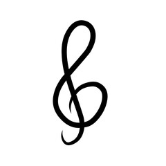 Obraz premium Musical Keys And Abstrack Hand Drawn Heart 