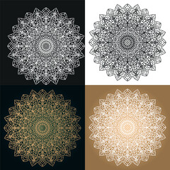 Luxury and Black and White Mandala Design 