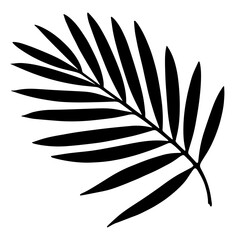 Tropical leaf silhouette. Vector illustration