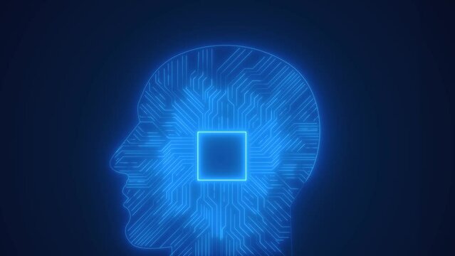 AI Learning and Artificial Intelligence. Business, technology, internet and networking concept. deep learning Brian print Circuit board Futuristic Cyber Technology Innovation. UI. Machine Learning.