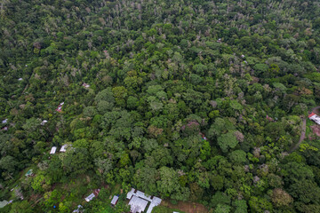 Beautiful aerial view of the Costa Rica Rainforest in the Talamanca Region
