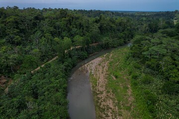 Fototapeta na wymiar Beautiful aerial view of the Costa Rica Rainforest in the Talamanca Region