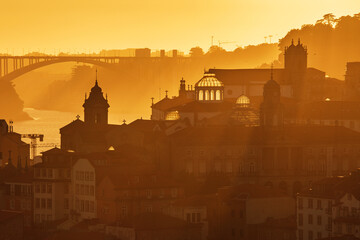 Douro river at sunset in Porto, Portugal