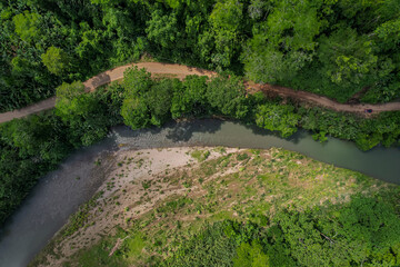 Beautiful aerial view of the Costa Rica Rainforest in the Talamanca Region