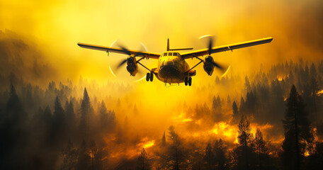 Fototapeta premium Air Support for Fire Suppression in Forest Fire