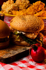 hamburger on a plate