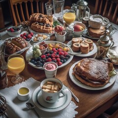 Fancy breakfast table - generative ai