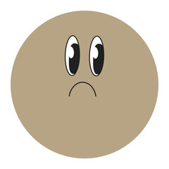 Dot circle retro vintage cartoon groovy face emotion emoji