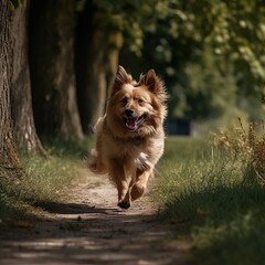 dog running in the park - generative ai