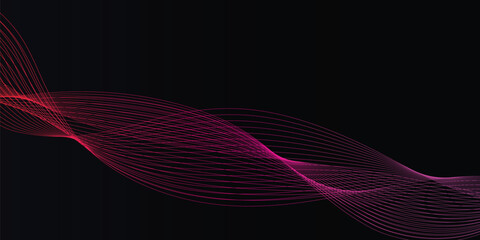 Red and pink line wave abstract background