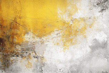 yellow and white grunge painted wall background