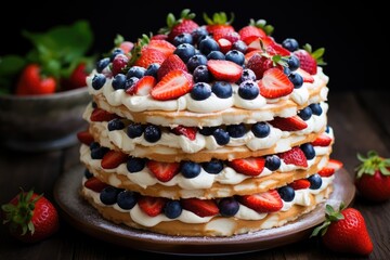 Tasty cake with berries