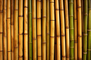 Many bamboo stalks on background. generative ai