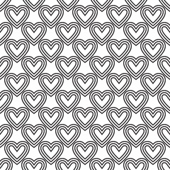 Vector simple seamless pattern with hearts. Repeatable background for Valentine's day. Fashion love print.