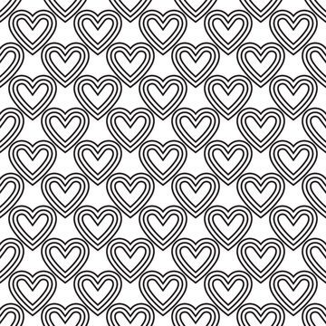 Vector simple seamless pattern with hearts. Repeatable background for Valentine's day. Fashion love print.