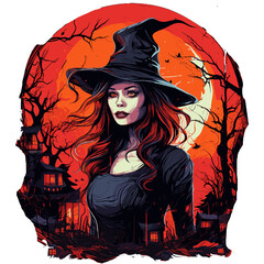 Halloween Witch Tshirt design Vectors, Halloween decoration Halloween stickers Halloween PNG Halloween scary joker