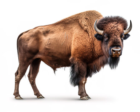 american bison isolated on white