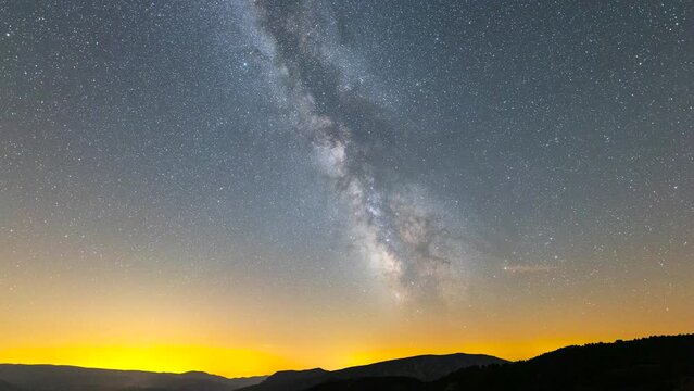 Milky Way in La Seu D Urgell, Pyrenees, Spain