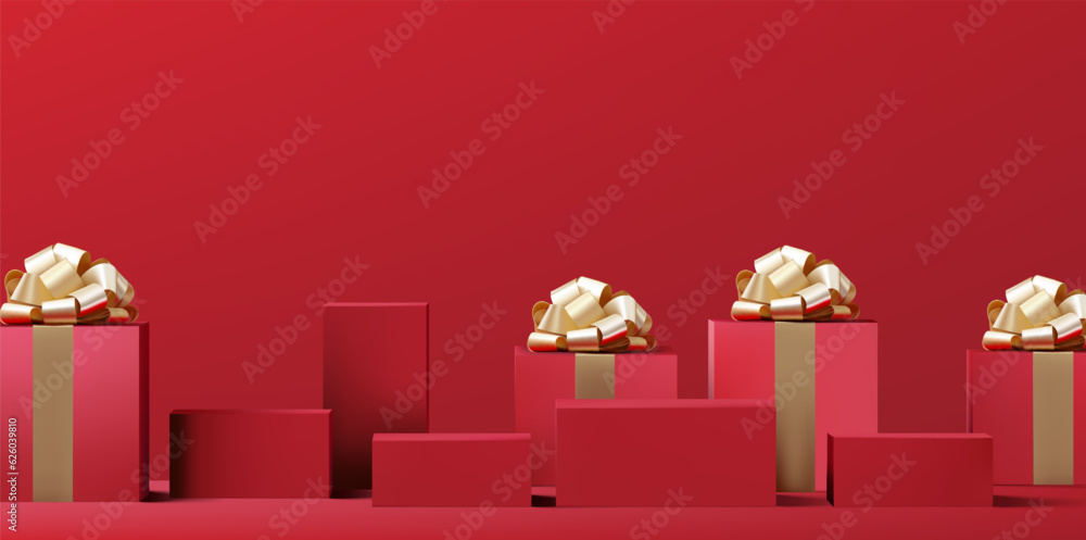 Poster abstract 3d vector minimal scene for mockup product display. minimal product background for christma