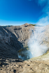 Mount Bromo volcano crater, the magnificent view of Mt. Bromo, located in Bromo Tengger Semeru National Park, East Java, Indonesia