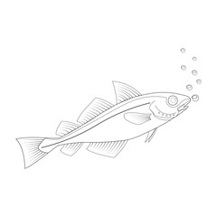Funny Fish Animal vector graphic | fish vector outline art design
