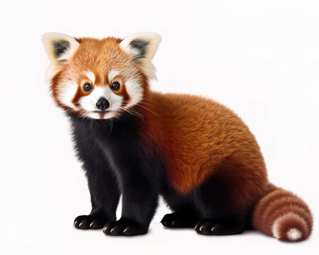 red panda isolated on white