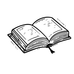 book outline doodle illustration