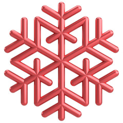 Snowflake. Christmas decoration. 3D illustration.